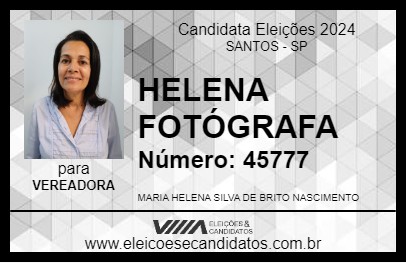 Candidato HELENA FOTÓGRAFA 2024 - SANTOS - Eleições