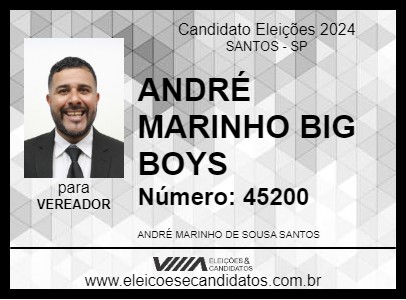 Candidato ANDRÉ MARINHO BIG BOYS 2024 - SANTOS - Eleições