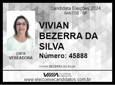 Candidato VIVIAN BEZERRA DA SILVA 2024 - SANTOS - Eleições