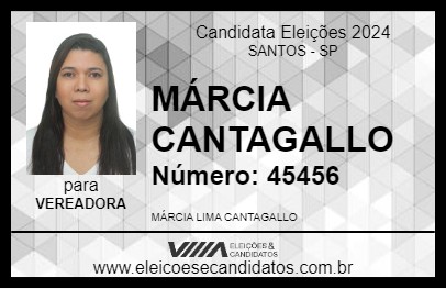 Candidato MÁRCIA CANTAGALLO 2024 - SANTOS - Eleições