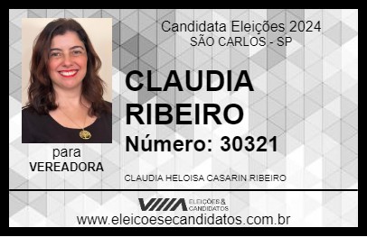 Candidato CLAUDIA RIBEIRO 2024 - SÃO CARLOS - Eleições