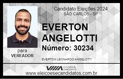 Candidato EVERTON ANGELOTTI 2024 - SÃO CARLOS - Eleições