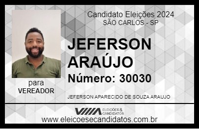 Candidato JEFERSON ARAÚJO 2024 - SÃO CARLOS - Eleições