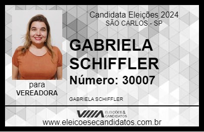 Candidato GABRIELA SCHIFFLER 2024 - SÃO CARLOS - Eleições