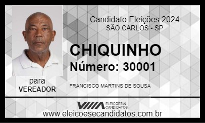 Candidato CHIQUINHO 2024 - SÃO CARLOS - Eleições