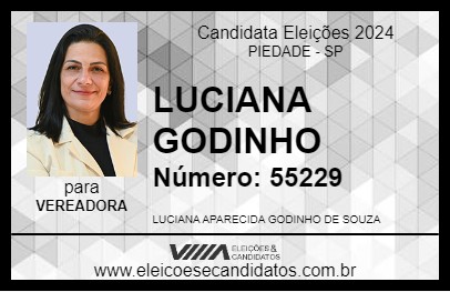 Candidato LUCIANA GODINHO 2024 - PIEDADE - Eleições