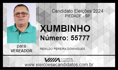 Candidato XUMBINHO 2024 - PIEDADE - Eleições