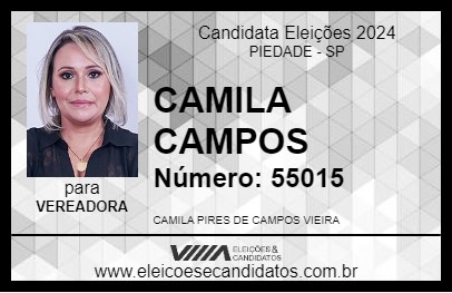 Candidato CAMILA CAMPOS 2024 - PIEDADE - Eleições