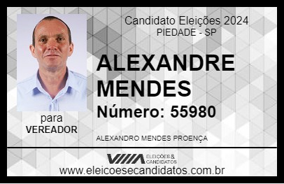 Candidato ALEXANDRE MENDES 2024 - PIEDADE - Eleições