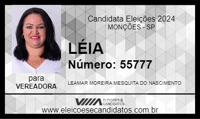 Candidato LÉIA 2024 - MONÇÕES - Eleições