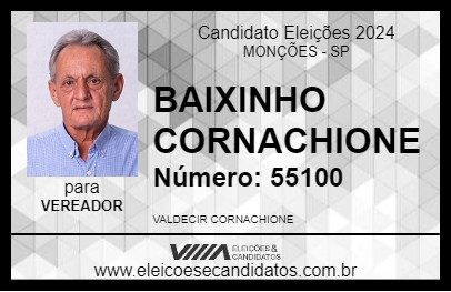 Candidato BAIXINHO CORNACHIONE 2024 - MONÇÕES - Eleições