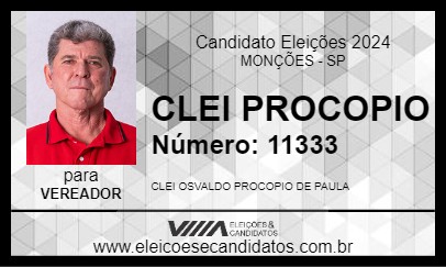 Candidato CLEI PROCOPIO 2024 - MONÇÕES - Eleições