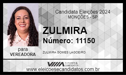 Candidato ZULMIRA 2024 - MONÇÕES - Eleições