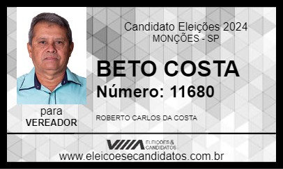 Candidato BETO COSTA 2024 - MONÇÕES - Eleições