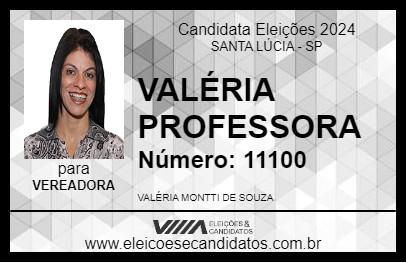 Candidato VALÉRIA PROFESSORA 2024 - SANTA LÚCIA - Eleições