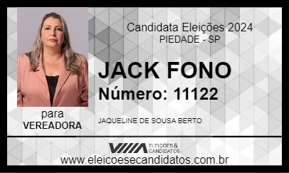 Candidato JAQUE FONO 2024 - PIEDADE - Eleições