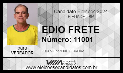 Candidato EDIO FRETE 2024 - PIEDADE - Eleições