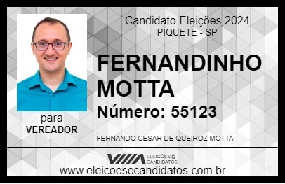 Candidato FERNANDINHO MOTTA 2024 - PIQUETE - Eleições