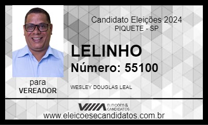 Candidato PROFESSOR LELINHO 2024 - PIQUETE - Eleições