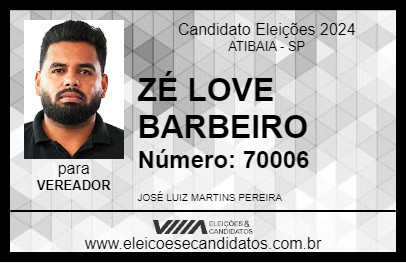 Candidato ZÉ LOVE BARBEIRO 2024 - ATIBAIA - Eleições