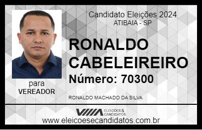 Candidato RONALDO CABELEIREIRO 2024 - ATIBAIA - Eleições