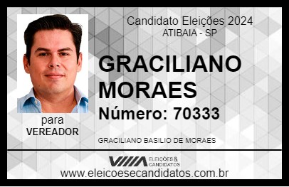 Candidato GRACILIANO MORAES 2024 - ATIBAIA - Eleições