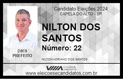 Candidato NILTON DOS SANTOS 2024 - CAPELA DO ALTO - Eleições