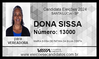 Candidato DONA SISSA 2024 - SANTA LÚCIA - Eleições