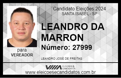 Candidato LEANDRO DA MARRON 2024 - SANTA ISABEL - Eleições