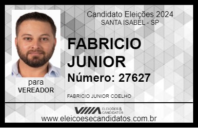 Candidato FABRICIO JUNIOR 2024 - SANTA ISABEL - Eleições