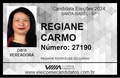 Candidato REGIANE CARMO 2024 - SANTA ISABEL - Eleições