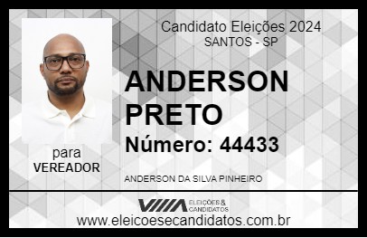 Candidato ANDERSON PRETO 2024 - SANTOS - Eleições