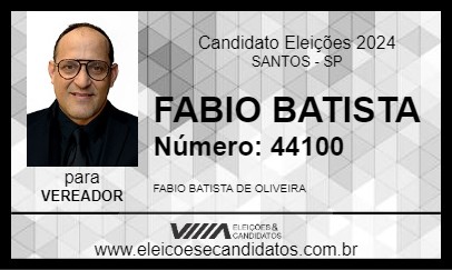 Candidato FABIO BATISTA 2024 - SANTOS - Eleições