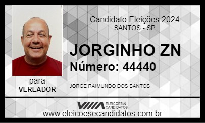 Candidato JORGINHO ZN 2024 - SANTOS - Eleições