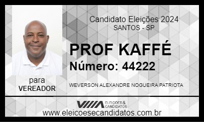 Candidato PROF KAFFÉ 2024 - SANTOS - Eleições