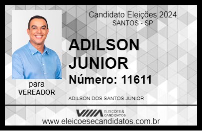 Candidato ADILSON JUNIOR 2024 - SANTOS - Eleições