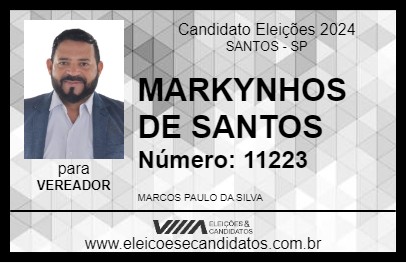 Candidato MARKYNHOS DE SANTOS 2024 - SANTOS - Eleições