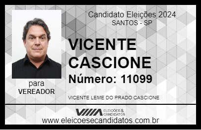 Candidato VICENTE CASCIONE 2024 - SANTOS - Eleições