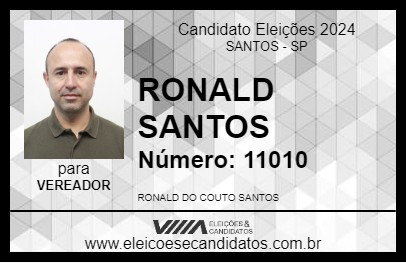 Candidato RONALD SANTOS 2024 - SANTOS - Eleições