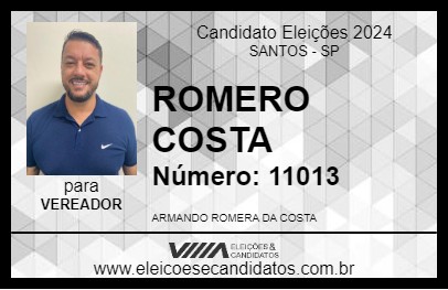 Candidato ROMERO COSTA 2024 - SANTOS - Eleições