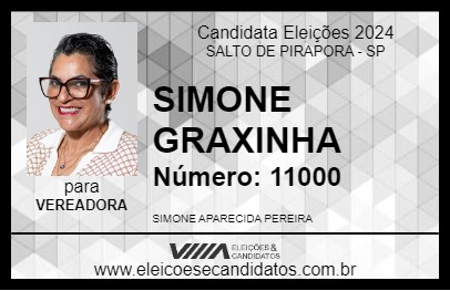 Candidato SIMONE GRAXINHA 2024 - SALTO DE PIRAPORA - Eleições