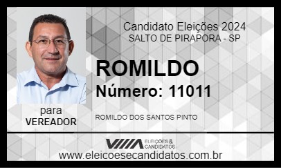 Candidato ROMILDO 2024 - SALTO DE PIRAPORA - Eleições