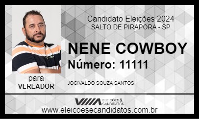 Candidato NENE COWBOY 2024 - SALTO DE PIRAPORA - Eleições