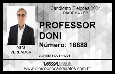 Candidato PROFESSOR DONI 2024 - DIADEMA - Eleições