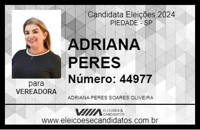 Candidato ADRIANA PERES 2024 - PIEDADE - Eleições