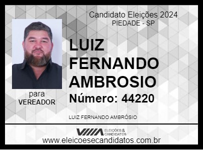 Candidato LUIZ FERNANDO AMBROSIO 2024 - PIEDADE - Eleições