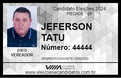 Candidato JEFERSON TATU 2024 - PIEDADE - Eleições