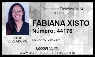 Candidato FABIANA XISTO 2024 - PIEDADE - Eleições