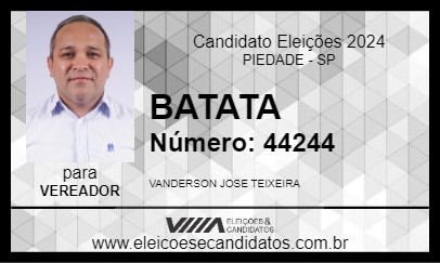 Candidato BATATA 2024 - PIEDADE - Eleições