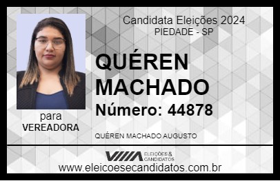 Candidato QUÉREN MACHADO 2024 - PIEDADE - Eleições